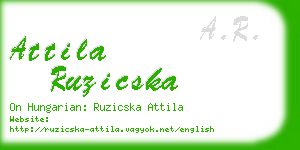 attila ruzicska business card